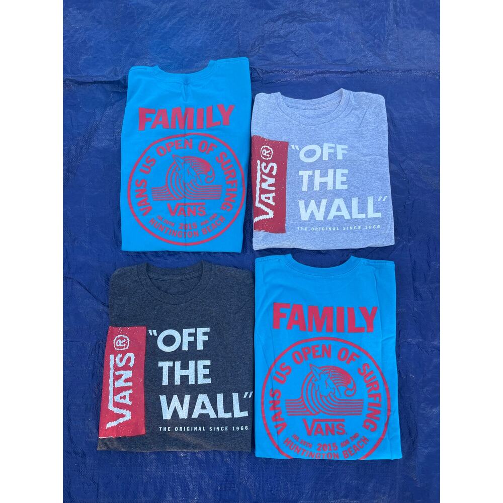 Vans Family US Open Tees 2015 Employee Only Rare Bundle Lot of 4 Mens Small Worn